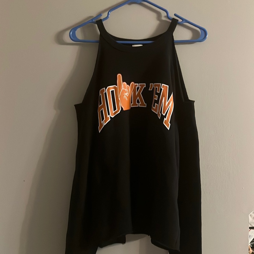 Hook”EM Horns cutout sweatshirt